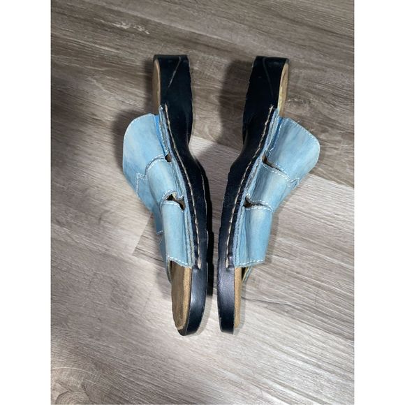 Earth Spirit Blue Leather Gelron 2000 Slip On Slide Sandals, W Size 9, MSRP $83 - Picture 6 of 15